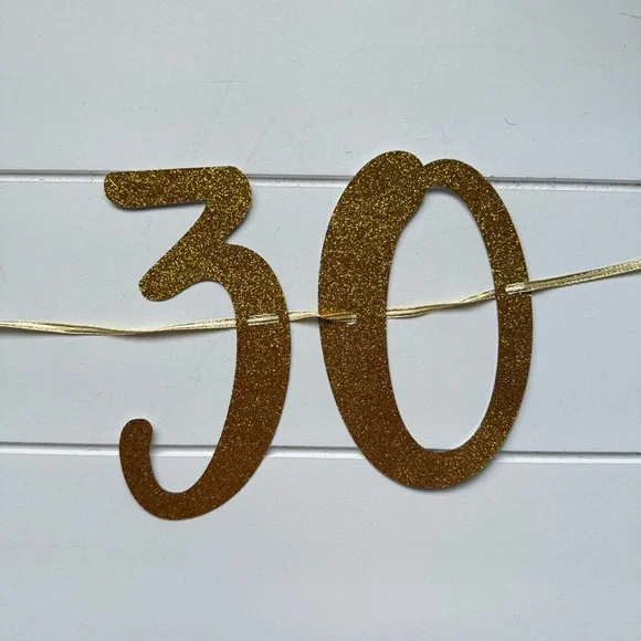 Gold Banner 30th Birthday Party Decorations - Picture 6 of 6